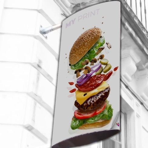 Enseigne drapeau galbée lumineuse - S.Gokcen