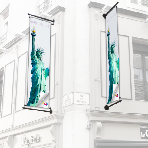 Tissu publicitaire opaque R°/V° B1 320g - Amalecite