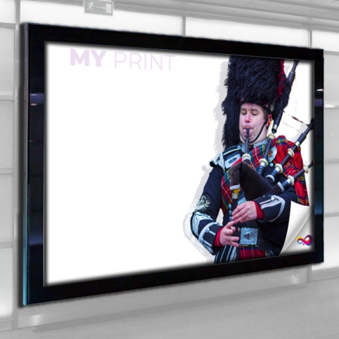 Banderole & bâche pub rétro éclairée B1 510g - Shoshones